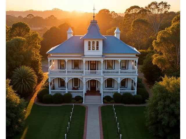 Stately Victorian-era mansion in Australia, showcasing heritage architecture and grandeur