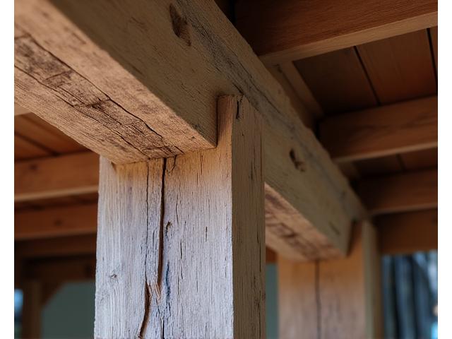 Close-up view of intricate timber framing within an old Australian heritage home, highlighting structural vulnerabilities