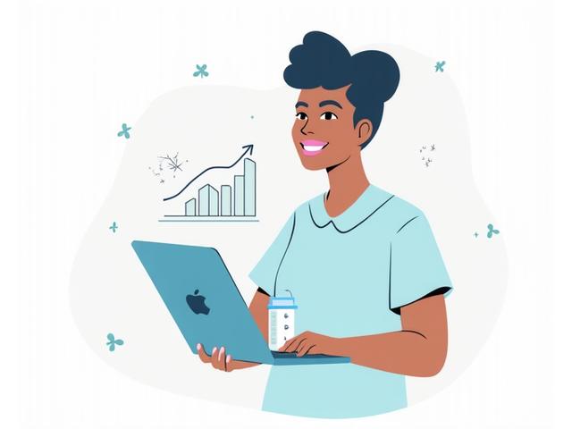 Illustration of a person happily looking at a financial graph, symbolizing smart retirement planning.