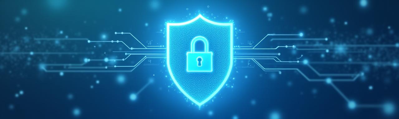 Abstract digital shield protecting data on a secure network, representing robust privacy and data protection.