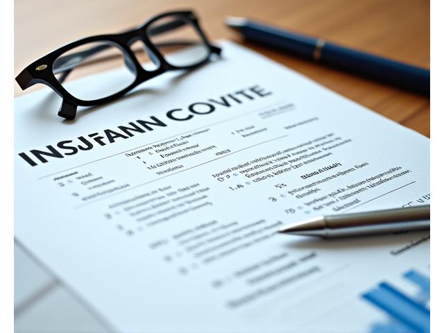 A detailed insurance policy document with glasses and a pen, emphasizing clarity and comprehensive coverage.