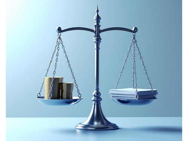 A balanced scale with Australian coins, superimposed with a subtle abstract compliance graphic, symbolizing fairness and legal adherence.